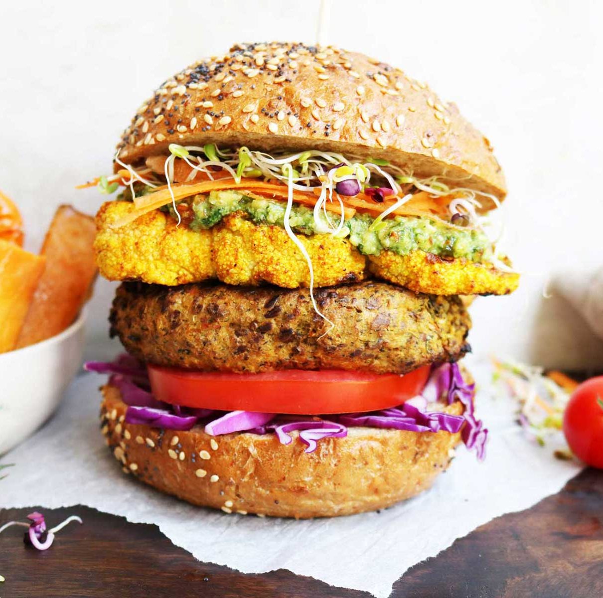 Moroccan Spiced Cauliflower Burger | Vegan & Vegetarian Recipes | Gosh!